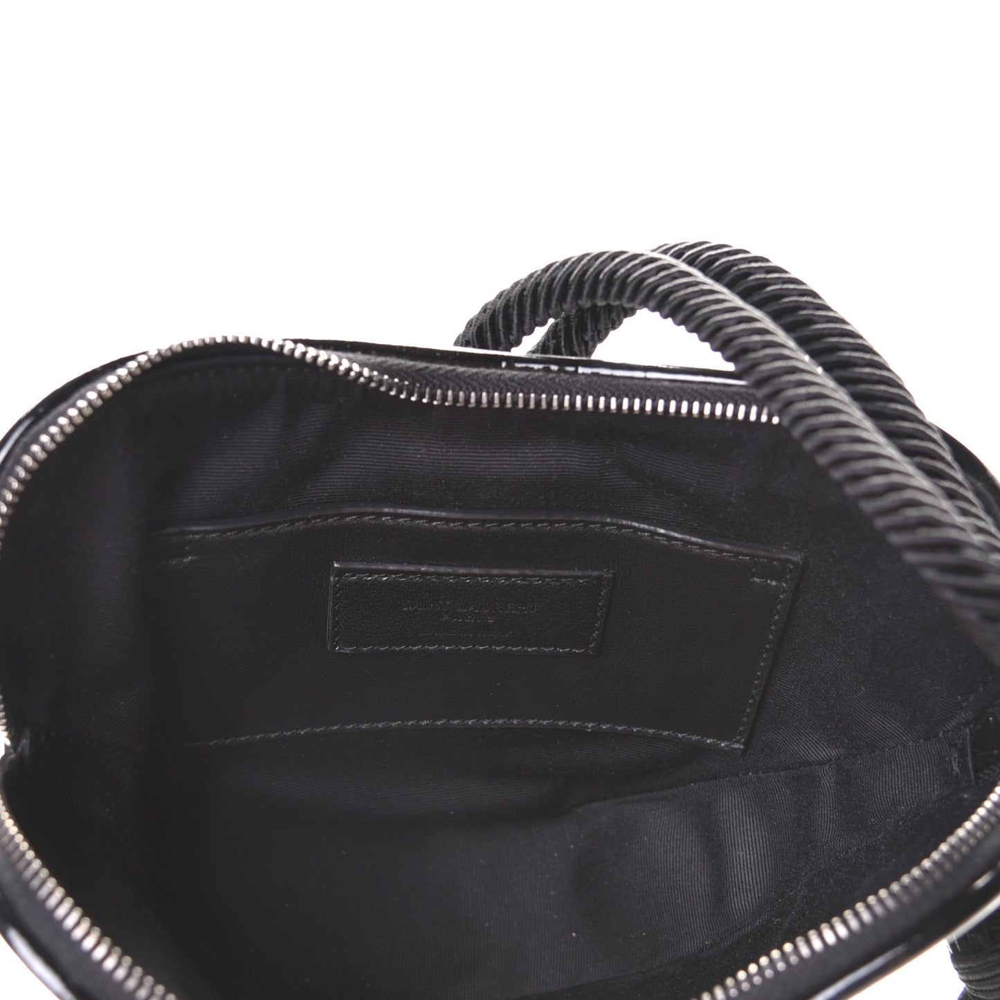 Patent Crocodile Embossed Sac Coeur Heart Shaped Clutch Black