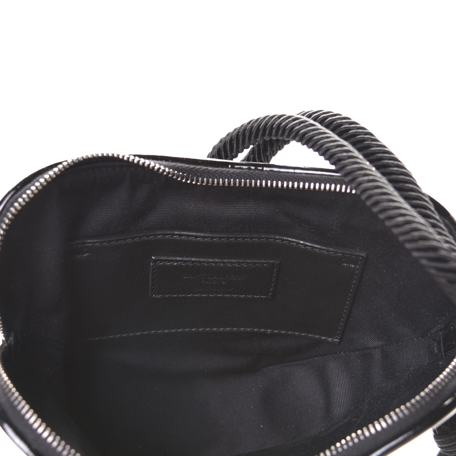 Saint Laurent Patent Crocodile Embossed Sac Coeur Heart Shaped Clutch Black 4 of 5