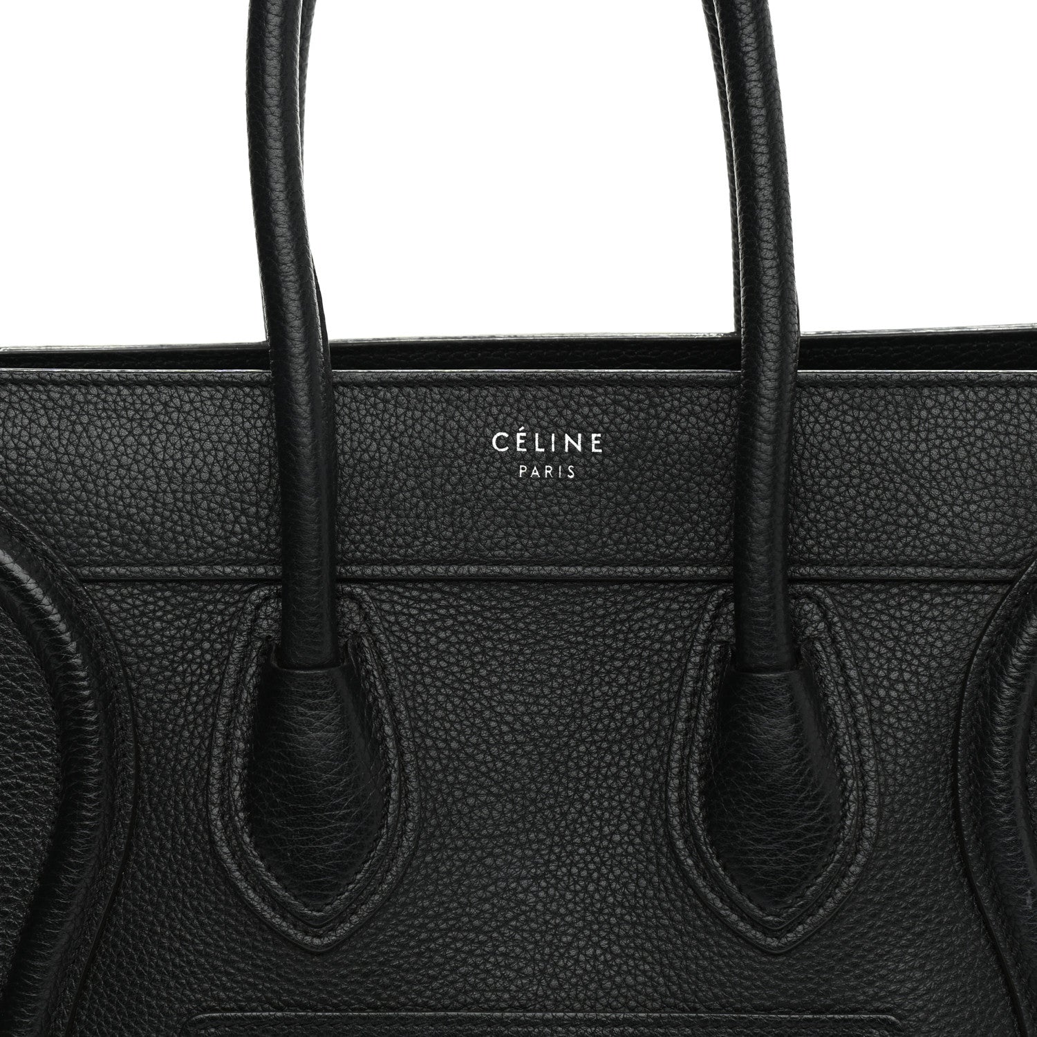 Celine Drummed Calfskin Micro Luggage Black 7 of 14