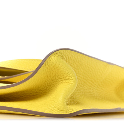 Hermes Taurillon Clemence Halzan 25 Lime 9 of 10