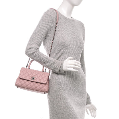 Chanel Caviar Quilted Mini Coco Handle Flap Pink 2 of 7