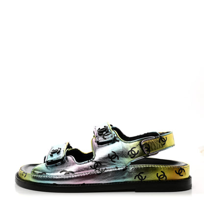 Chanel Laminated Lambskin Printed CC Dad Sandals 36 Multicolor 1 of 11