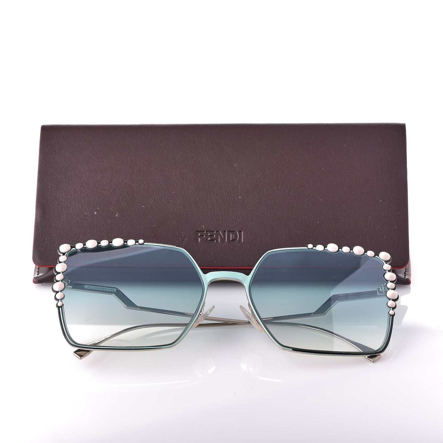 Metal Dots Square Sunglasses FF 0259/S Green Palladium
