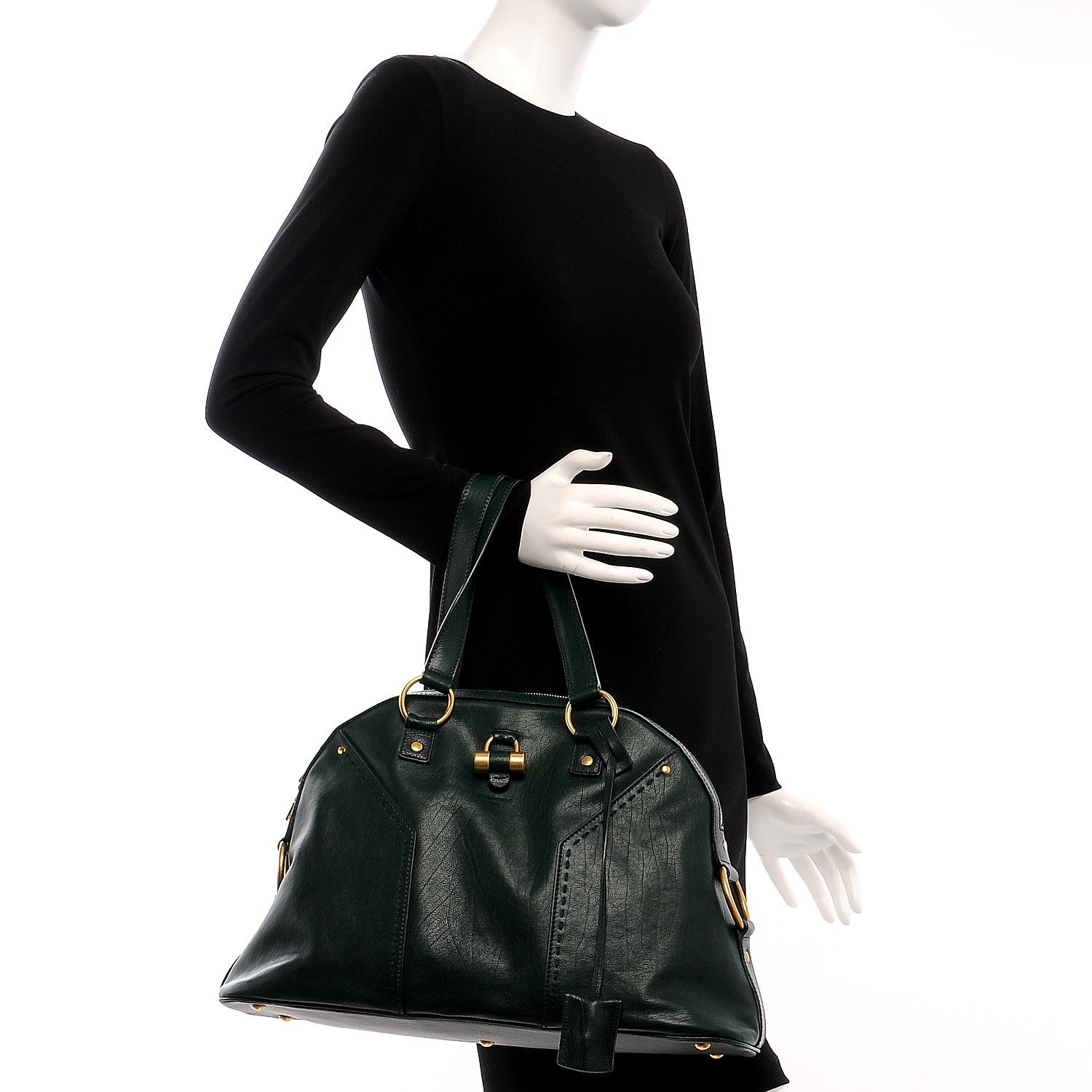 Saint Laurent Calfskin Large Muse Green 2 of 10