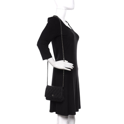 Chanel Lambskin Quilted Wallet On Chain WOC Black 2 of 13