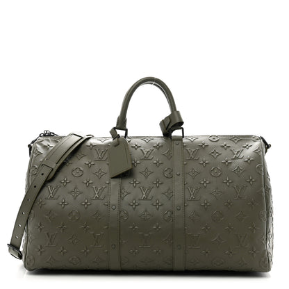 Louis Vuitton Monogram Seal Keepall Bandouliere 50 Khaki 1 of 10