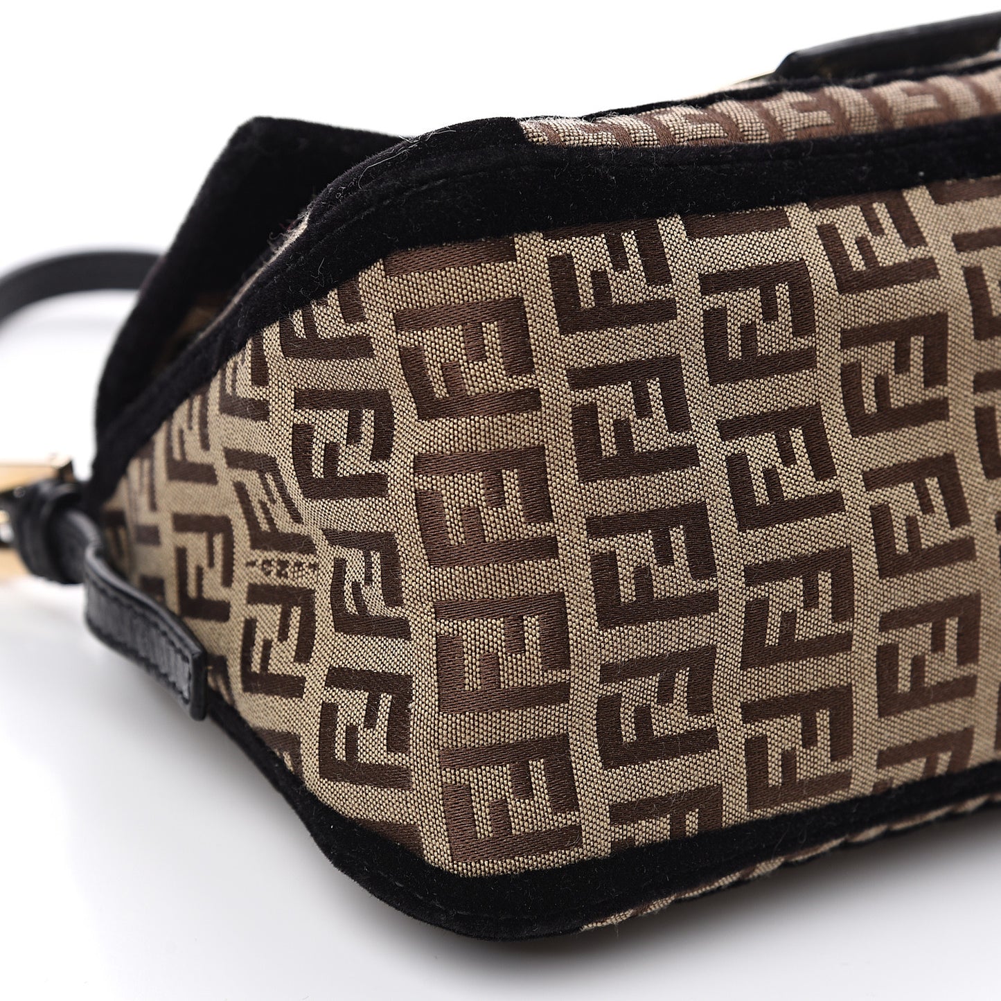 Zucchino Velvet Vitello Mini Mama Tube Bag Mogano Panna Black