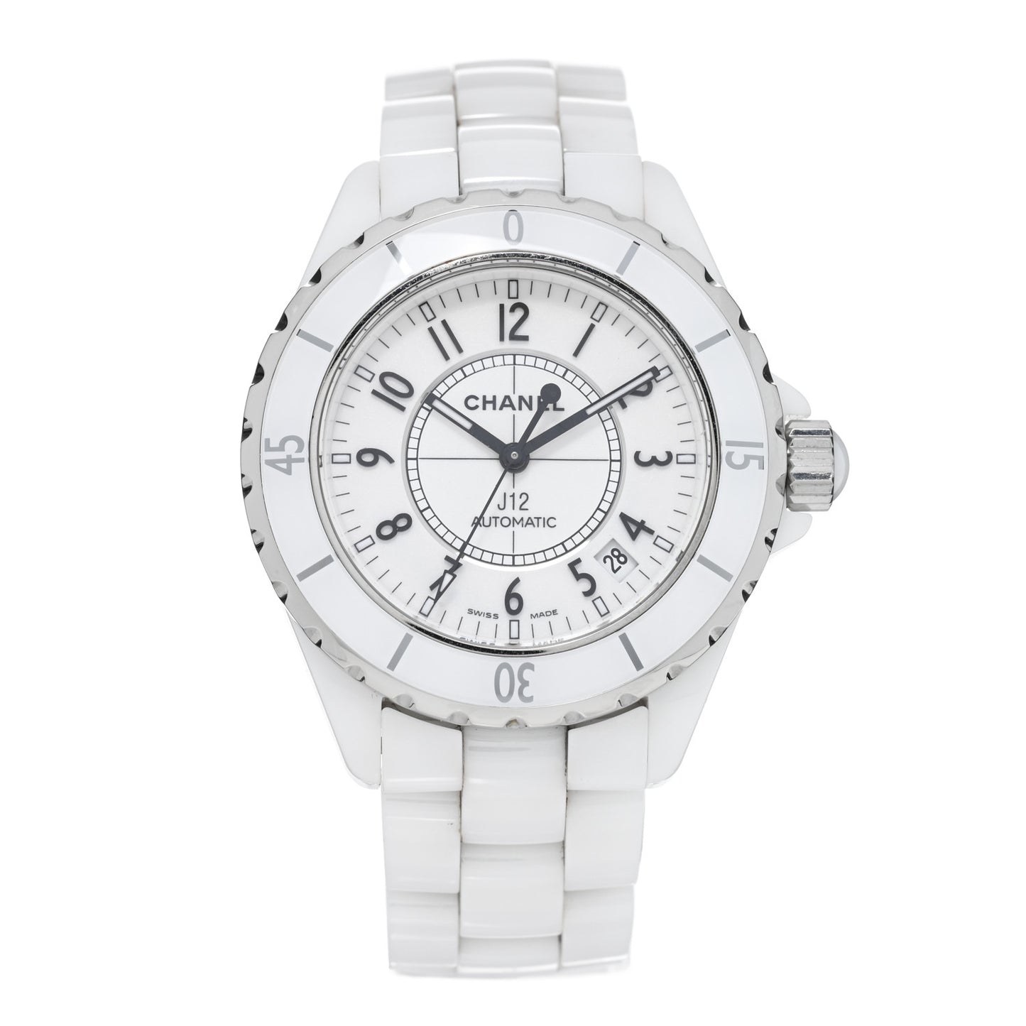 Stainless Steel Ceramic 38mm J12 Automatic Watch White