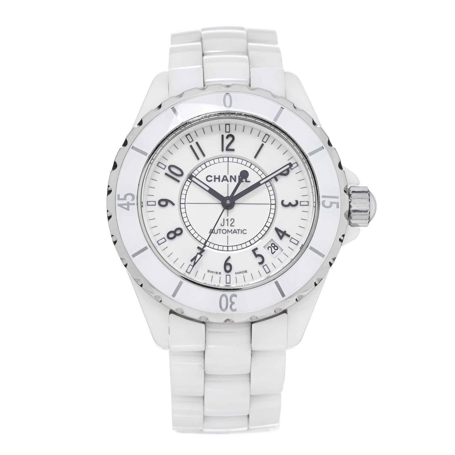 Chanel Stainless Steel Ceramic 38mm J12 Automatic Watch White 1 of 5