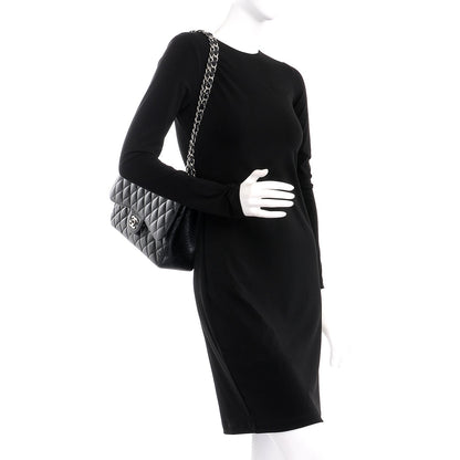 Chanel Caviar Quilted Jumbo Double Flap Black 3 of 9