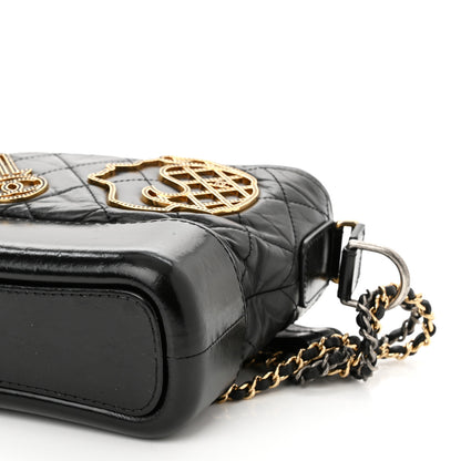 Chanel Aged Calfskin Quilted Charms Small Gabrielle Hobo Black 10 of 14