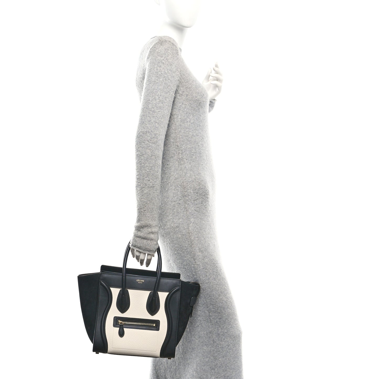 Bullhide Calfskin Micro Bi-Color Luggage Black White