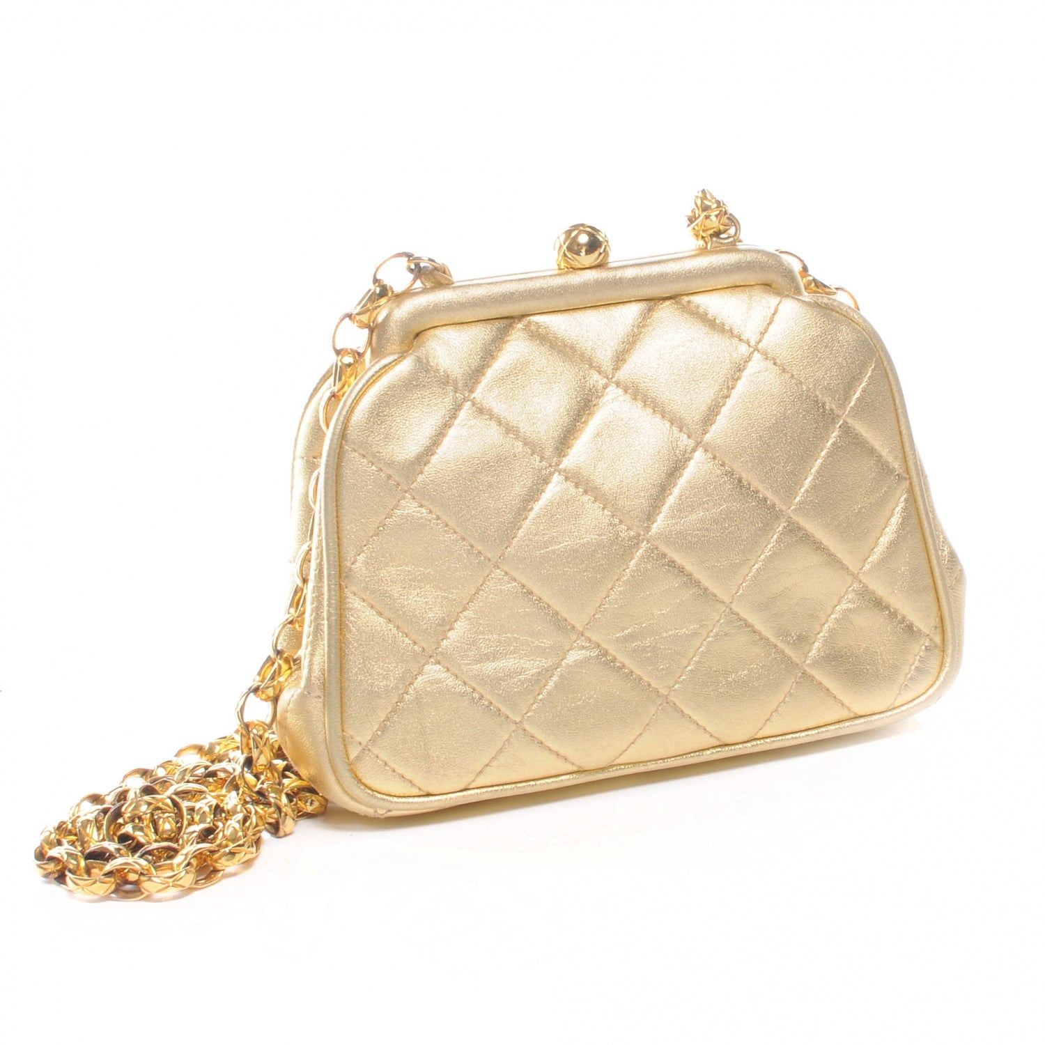 Chanel Lambskin Framed Mini Evening Bag Gold 3 of 6
