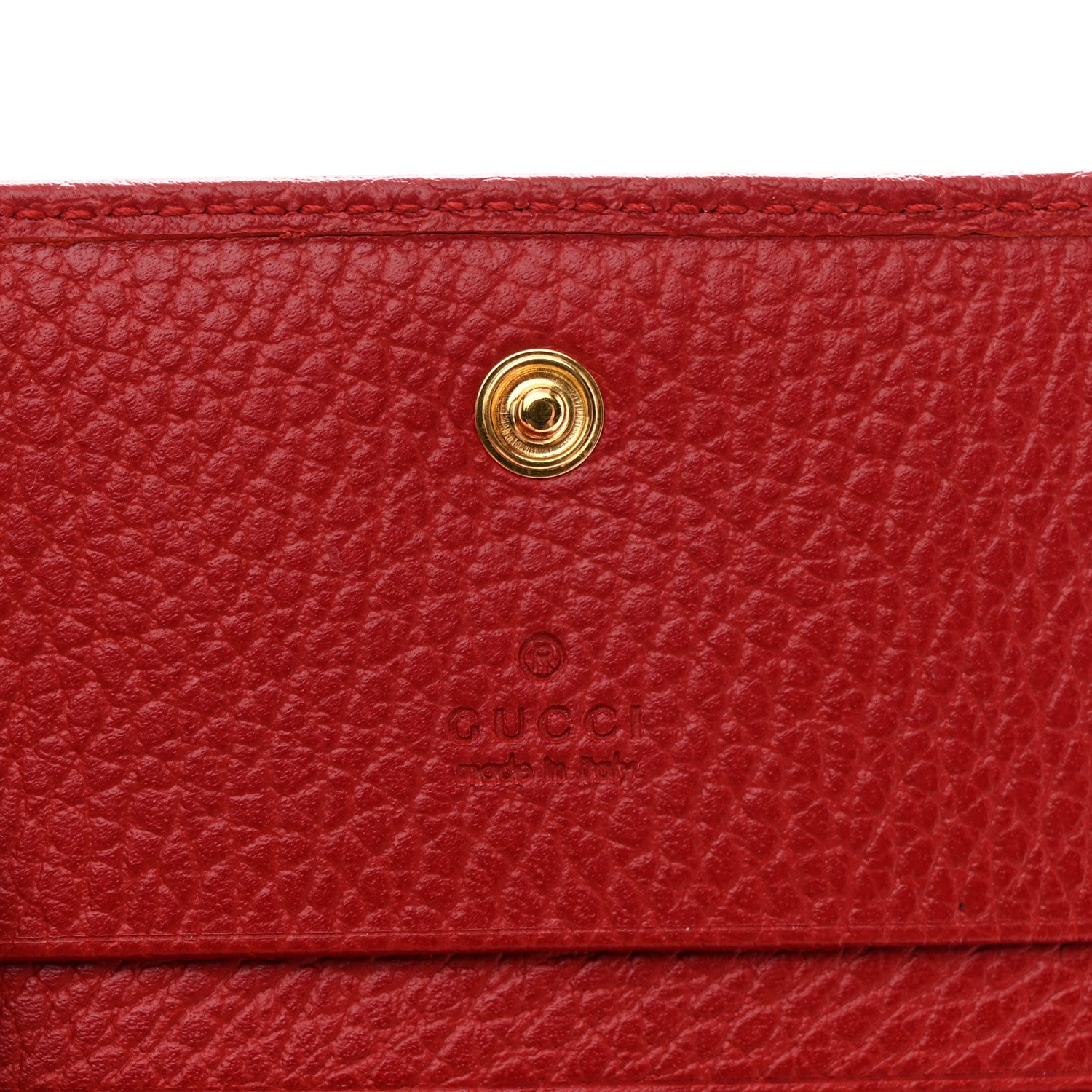 Gucci Pebbled Calfskin GG Marmont Card Case Hibiscus Red 6 of 8