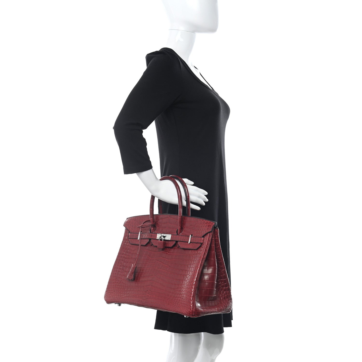Hermes Matte Porosus Crocodile Birkin 35 Rouge H 2 of 11