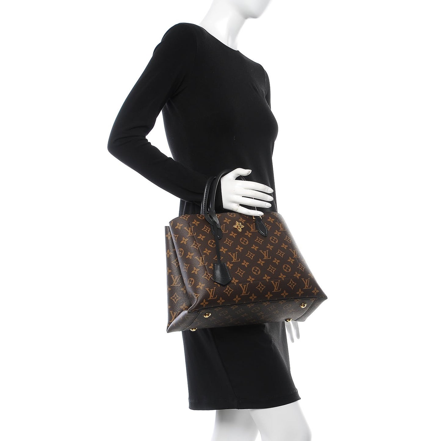 Monogram Flower Tote Black