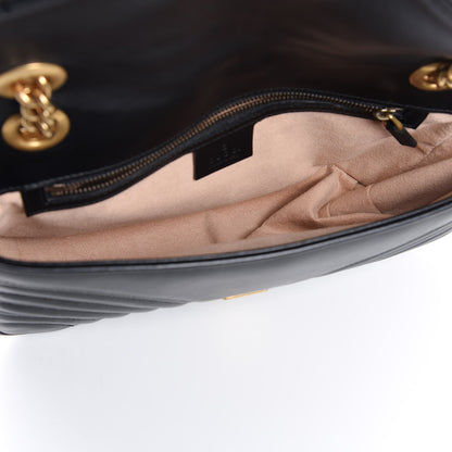 Gucci Calfskin Matelasse Small GG Marmont Shoulder Bag Black 5 of 7