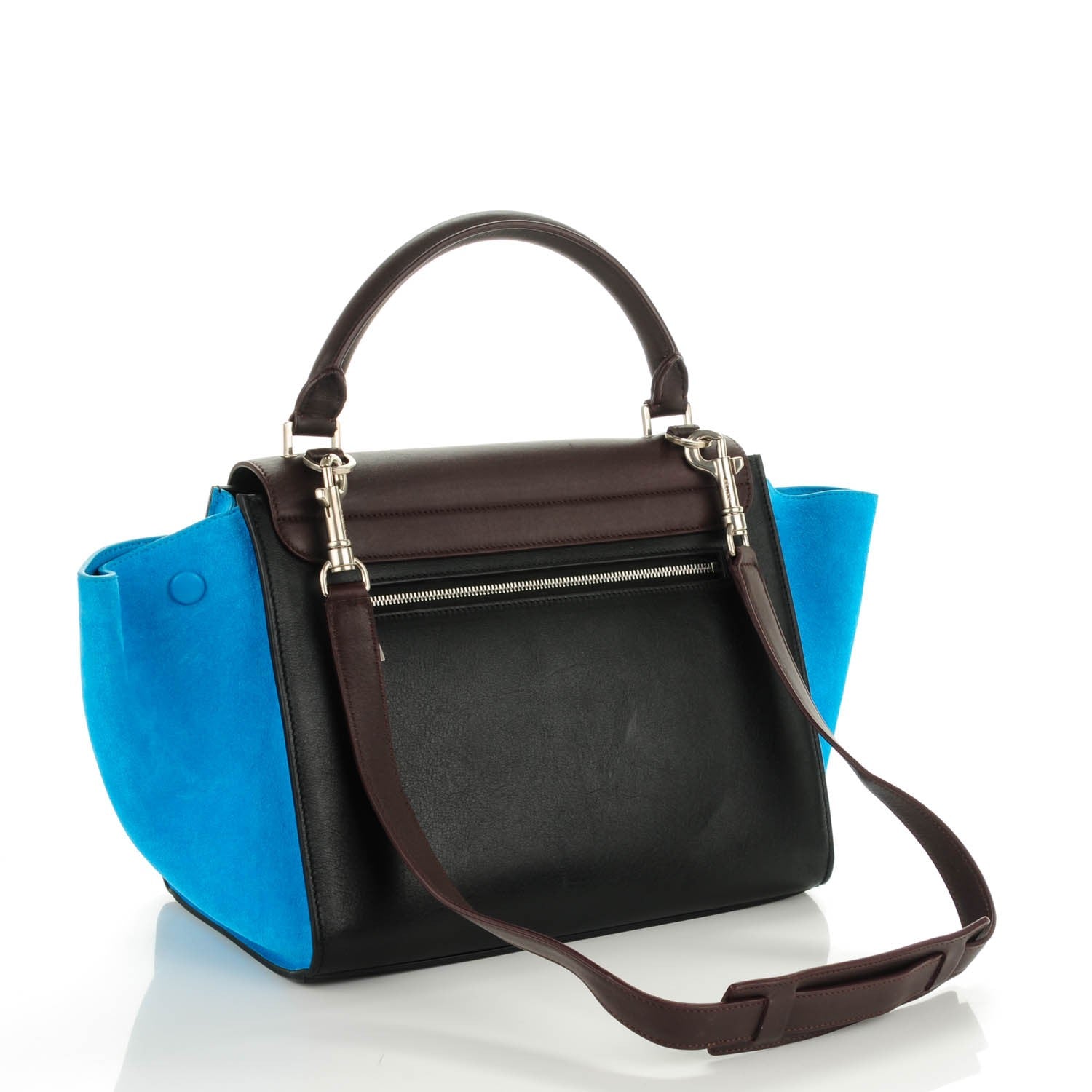 Celine Smooth Calfskin Suede Small Tri-Color Trapeze Turquoise 3 of 6