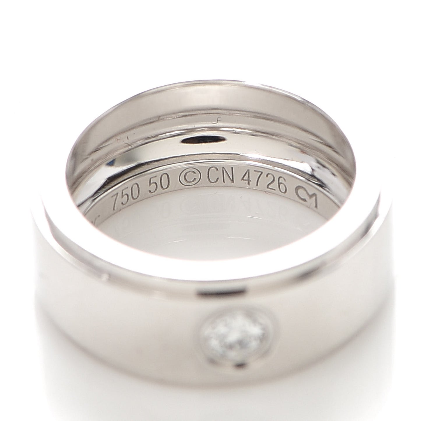 18K White Gold Diamond 8mm Fortune Ring 50 5.25