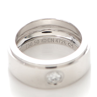 Cartier 18K White Gold Diamond 8mm Fortune Ring 50 5.25 5 of 5