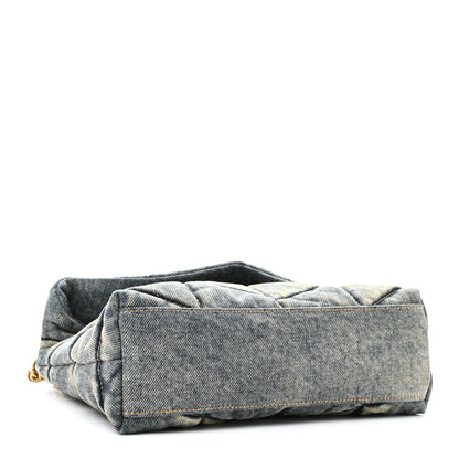 Saint Laurent Denim Quilted Toy Loulou Puffer Monogram Chain Satchel Blue Cinnamon 4 of 11