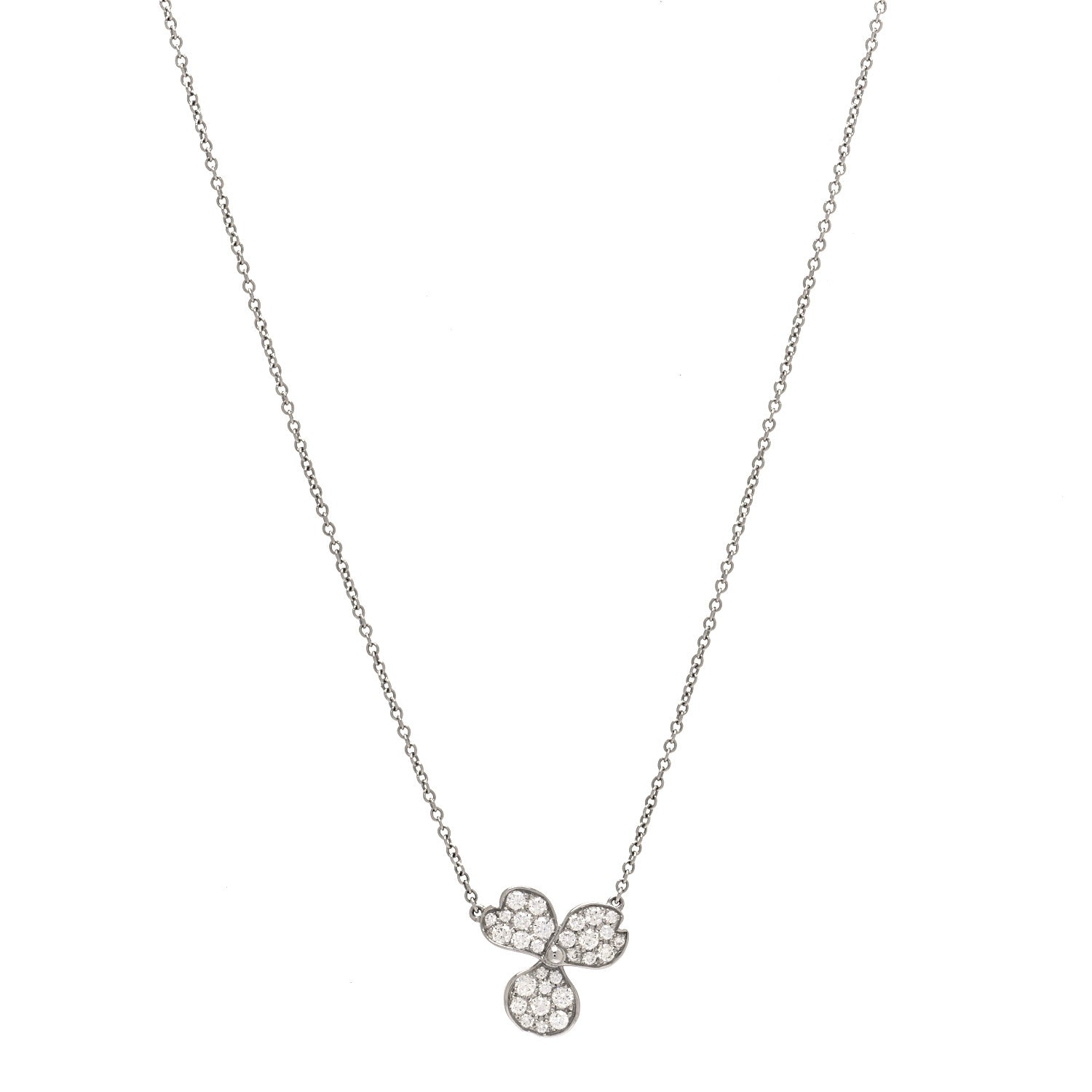 Tiffany Platinum Diamond Paper Flowers Pave Pendant Necklace 1 of 5