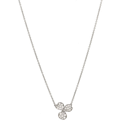 Tiffany Platinum Diamond Paper Flowers Pave Pendant Necklace 1 of 5