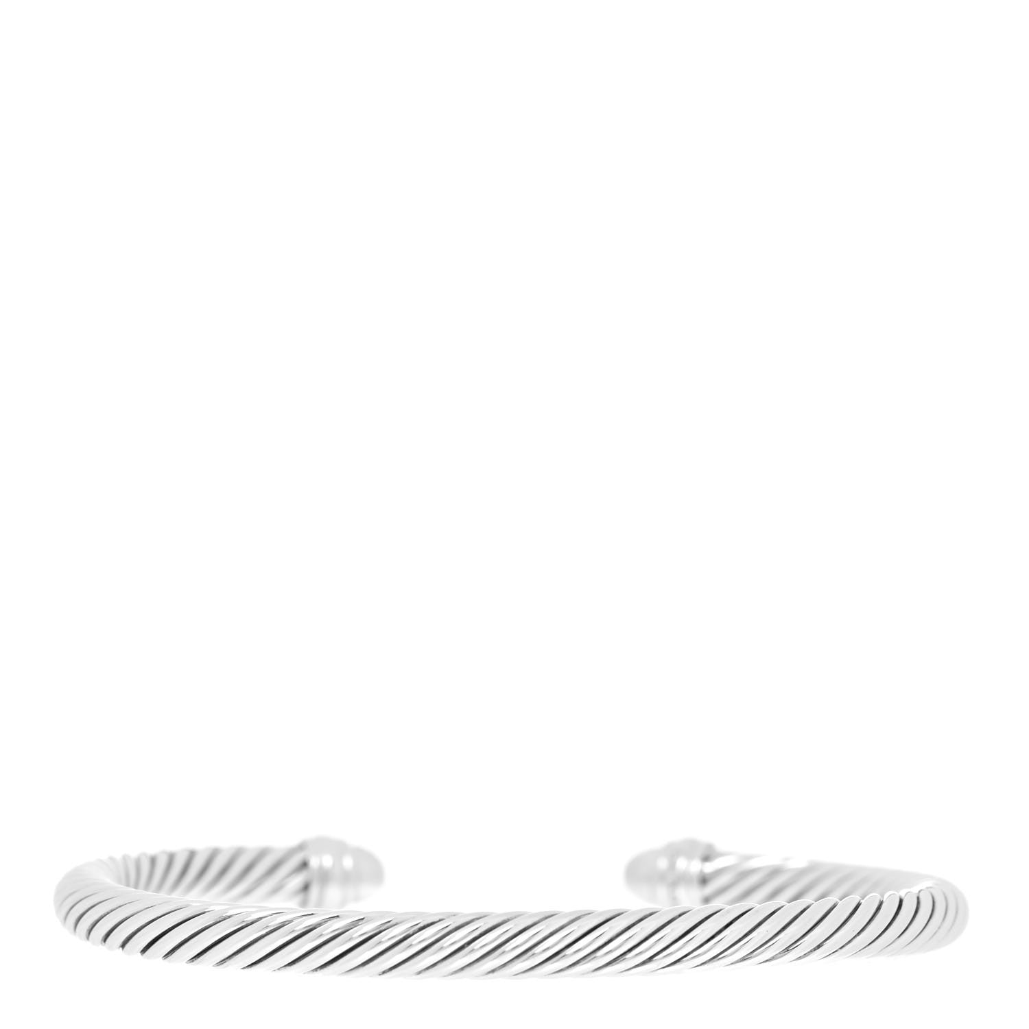 David Yurman Sterling Silver Pave Diamond 5mm Cable Classics Bracelet 3 of 4