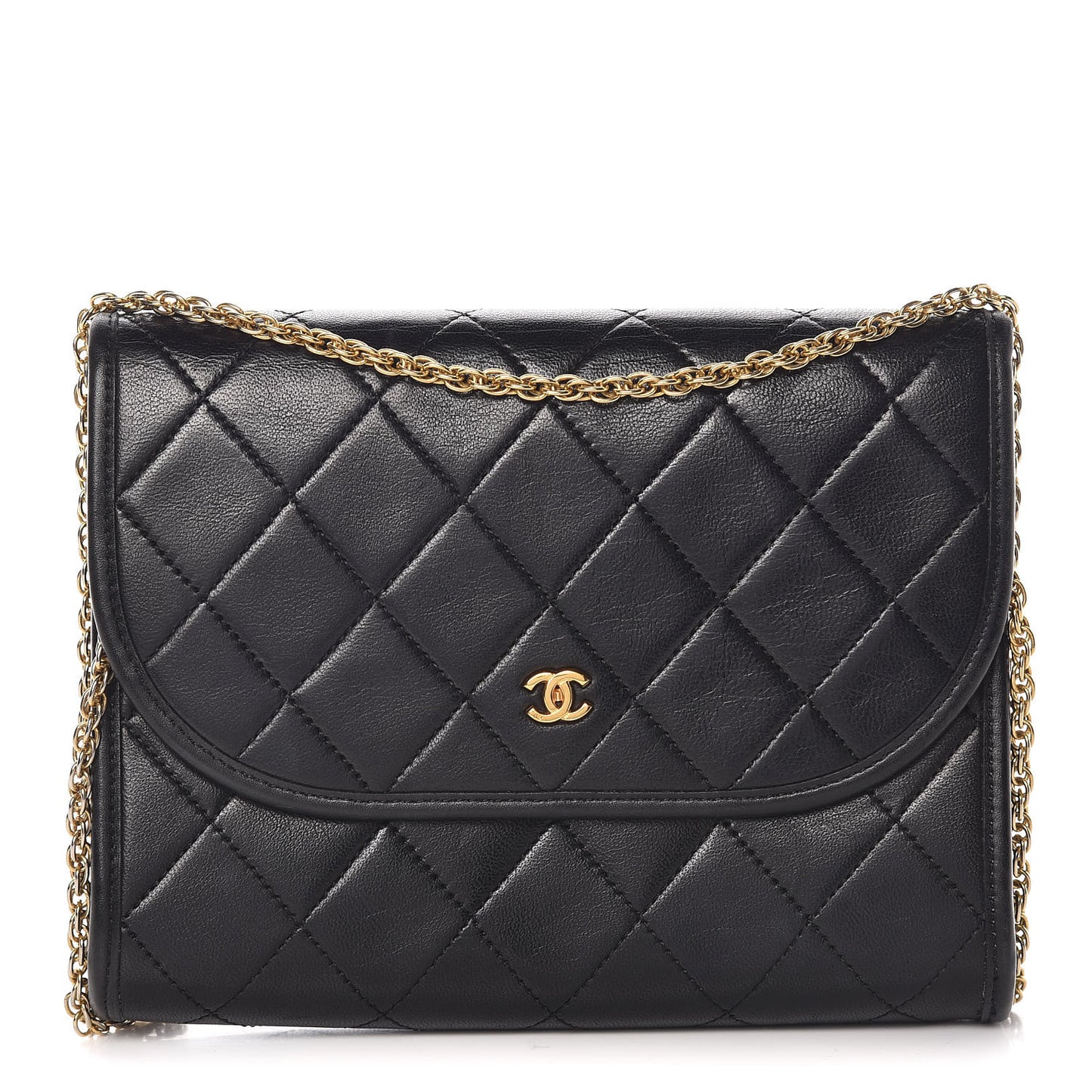 Lambskin Quilted Mini Flap Black