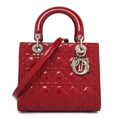Christian Dior Patent Cannage Medium Lady Dior Red 1 of 10