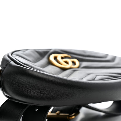 Gucci Calfskin Matelasse GG Marmont Belt Bag 85 34 Black 10 of 11