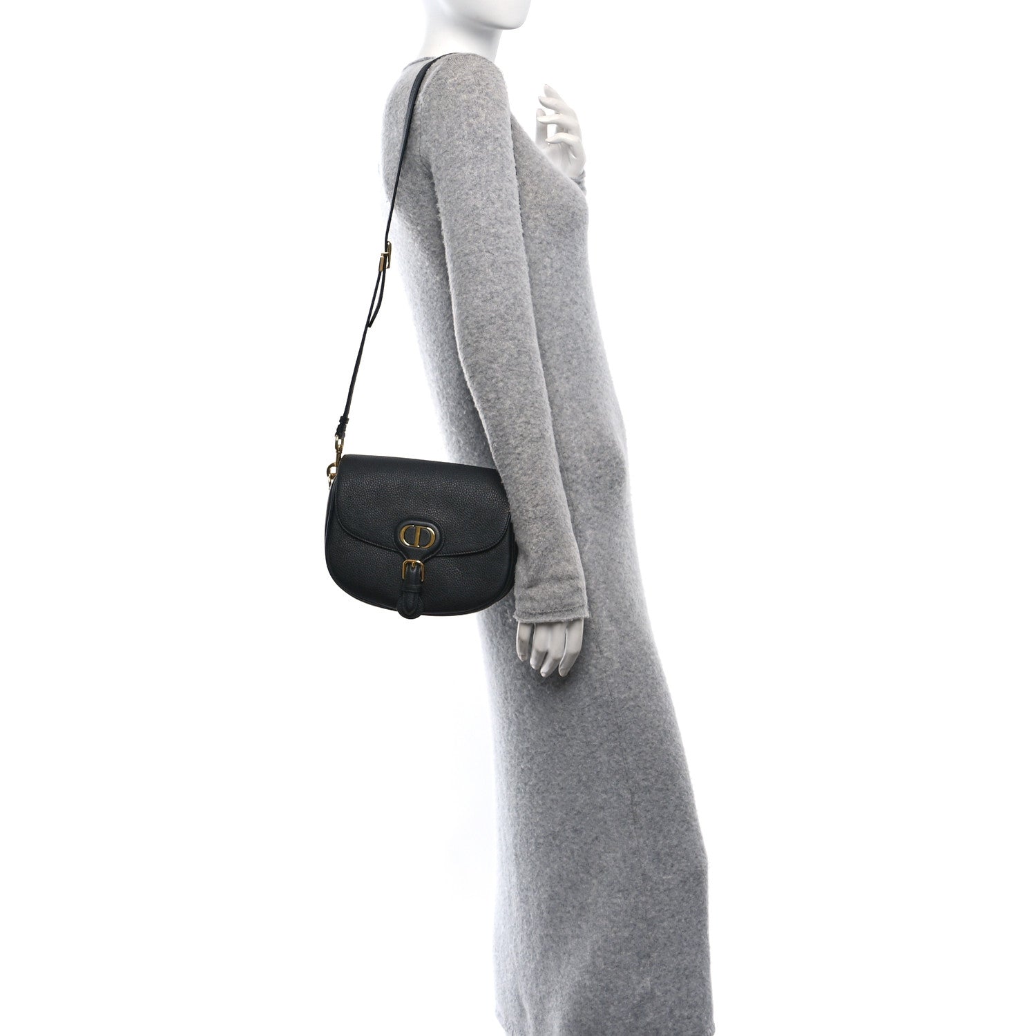 Christian Dior Grained Calfskin Medium Bobby Flap Black 2 of 11