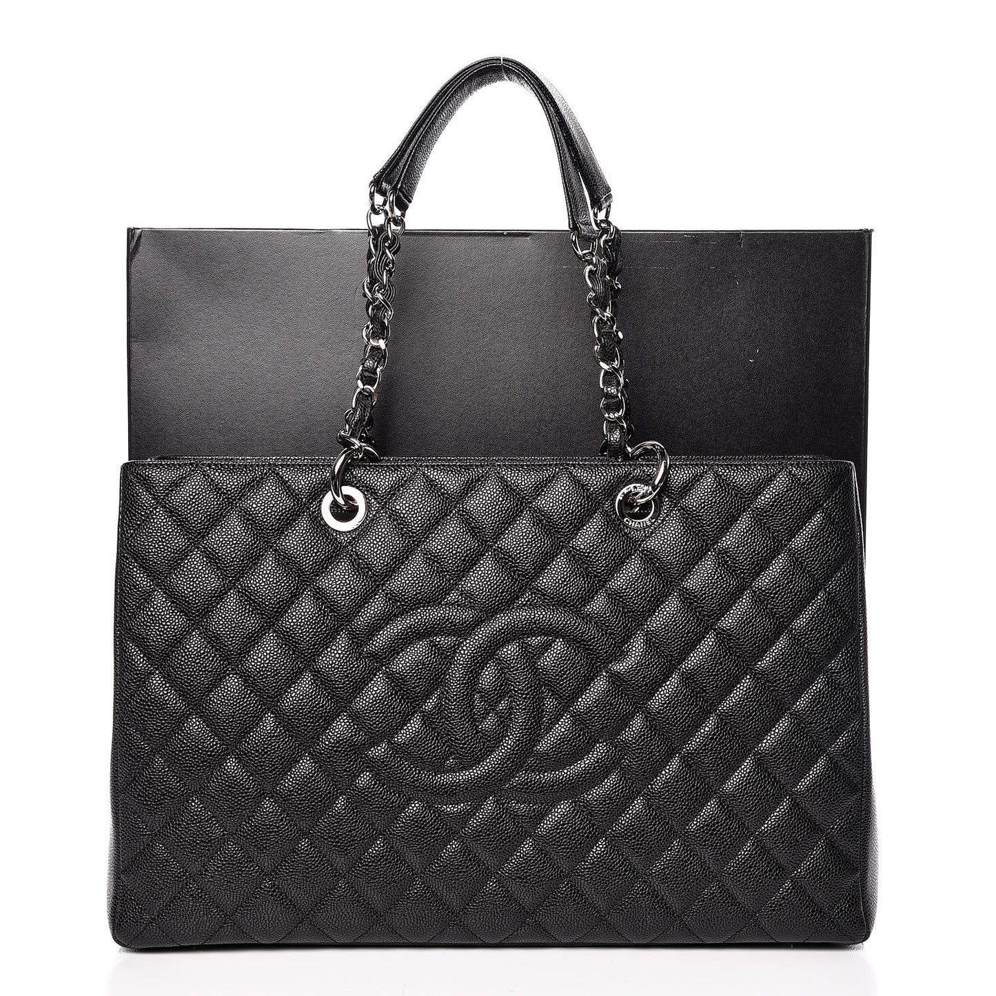 Caviar Quilted XL Grand Shopping Tote GST Black