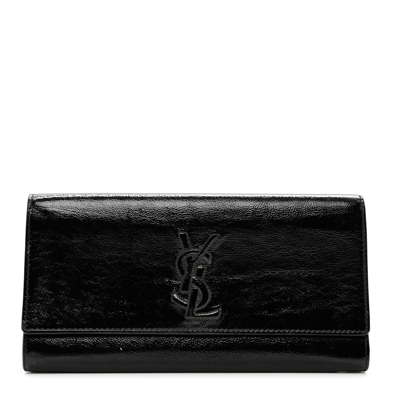 Saint Laurent Textured Patent Monogram Small Belle De Jour Clutch Black 1 of 7