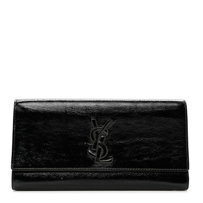 Saint Laurent Textured Patent Monogram Small Belle De Jour Clutch Black 1 of 7