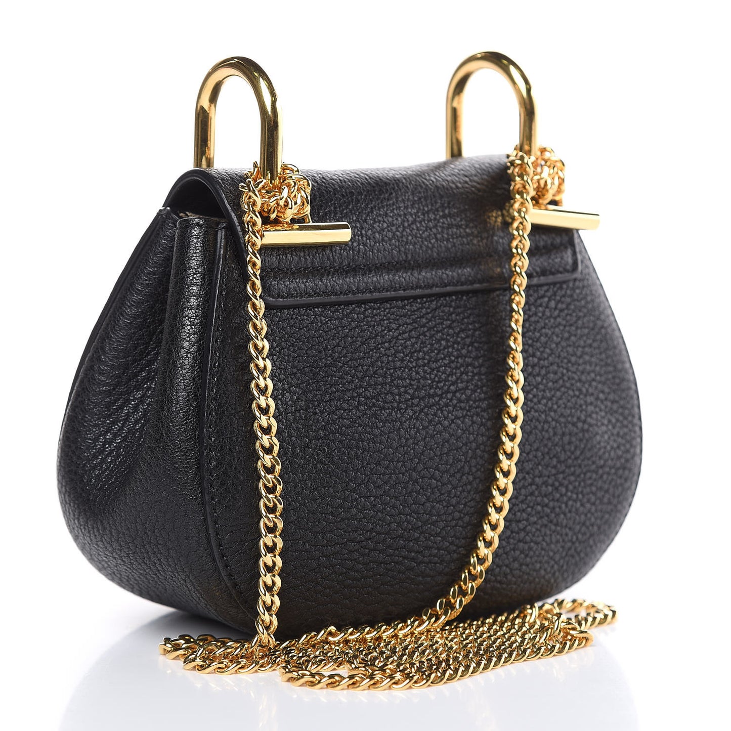 Grained Lambskin Nano Drew Shoulder Bag Black