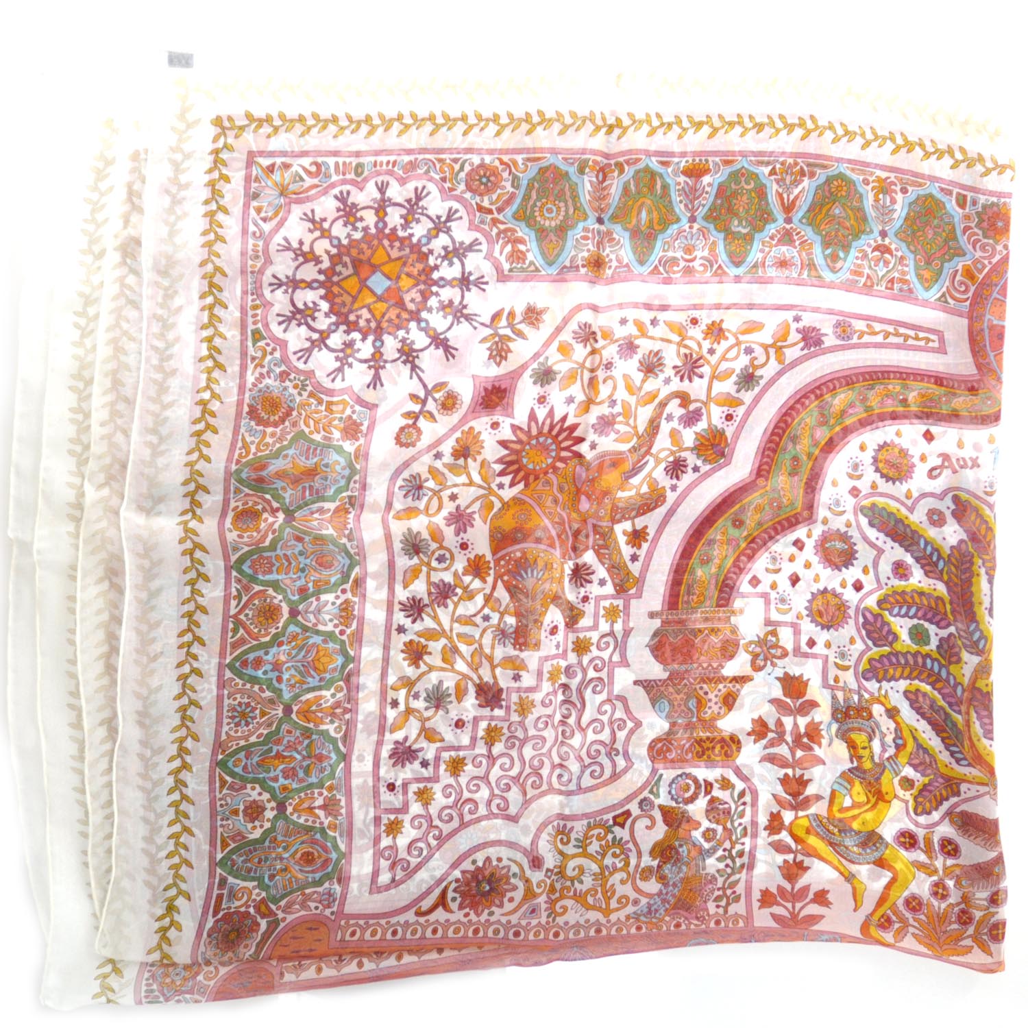 Hermes Mousseline Aux Portes Du Palais 140 Shawl Scarf 1 of 10