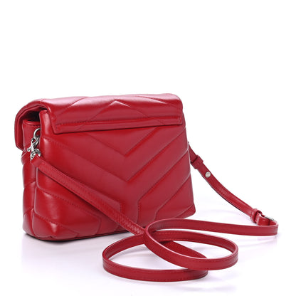 Saint Laurent Calfskin Y Quilted Monogram Toy Loulou Monogram Crossbody Bag Red 2 of 4