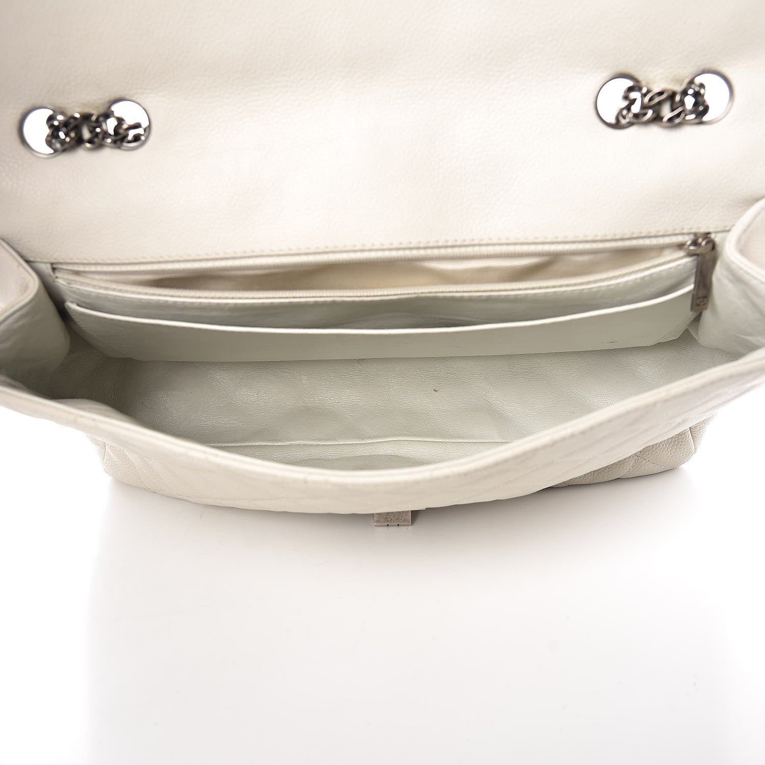Chanel Caviar Quilted Jumbo Single Flap Bijoux Chain Ivory 5 of 17