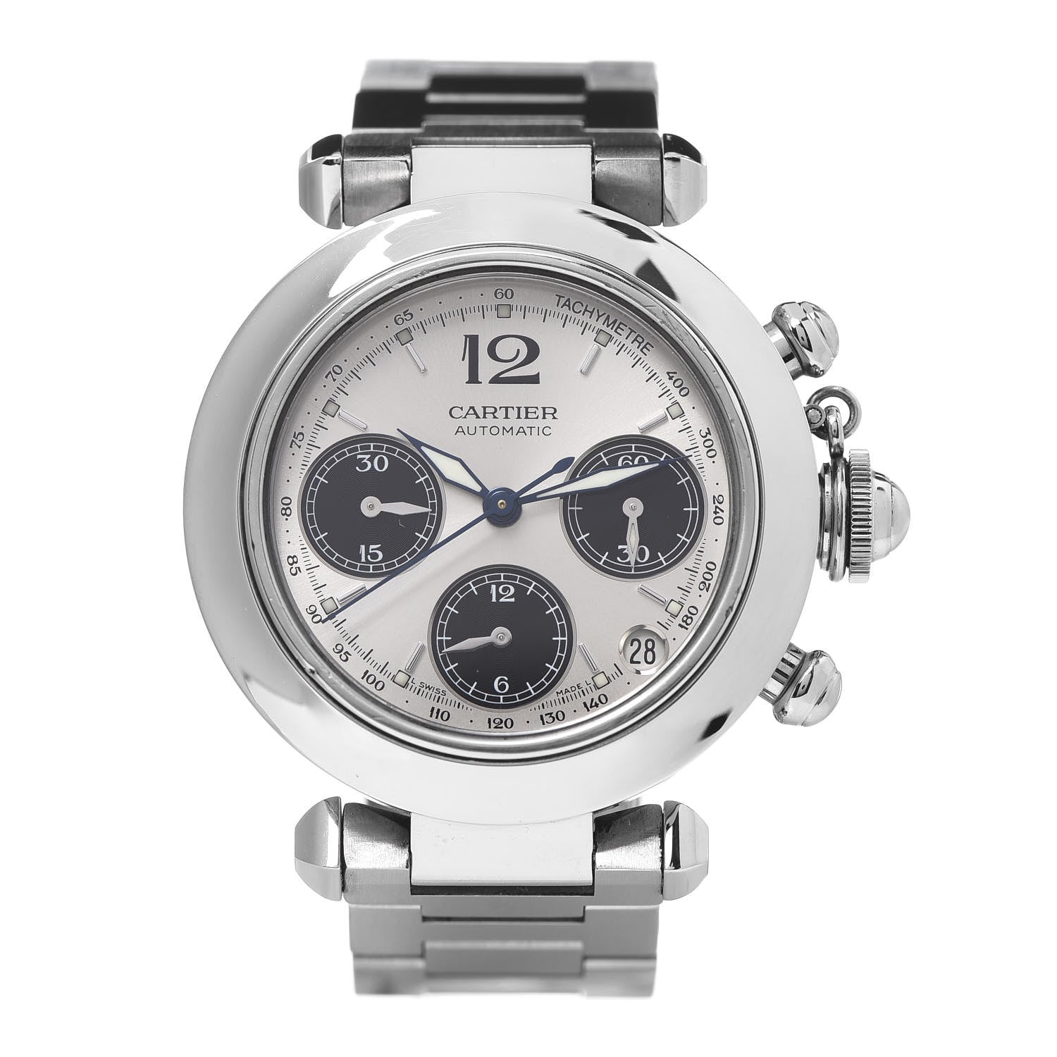 Cartier Stainless Steel 35mm Pasha C Chronograph Automatic Watch Black 1 of 6