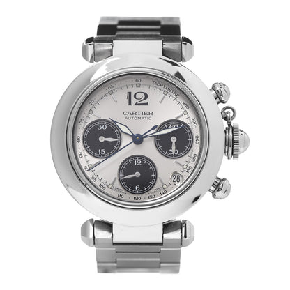 Cartier Stainless Steel 35mm Pasha C Chronograph Automatic Watch Black 1 of 6
