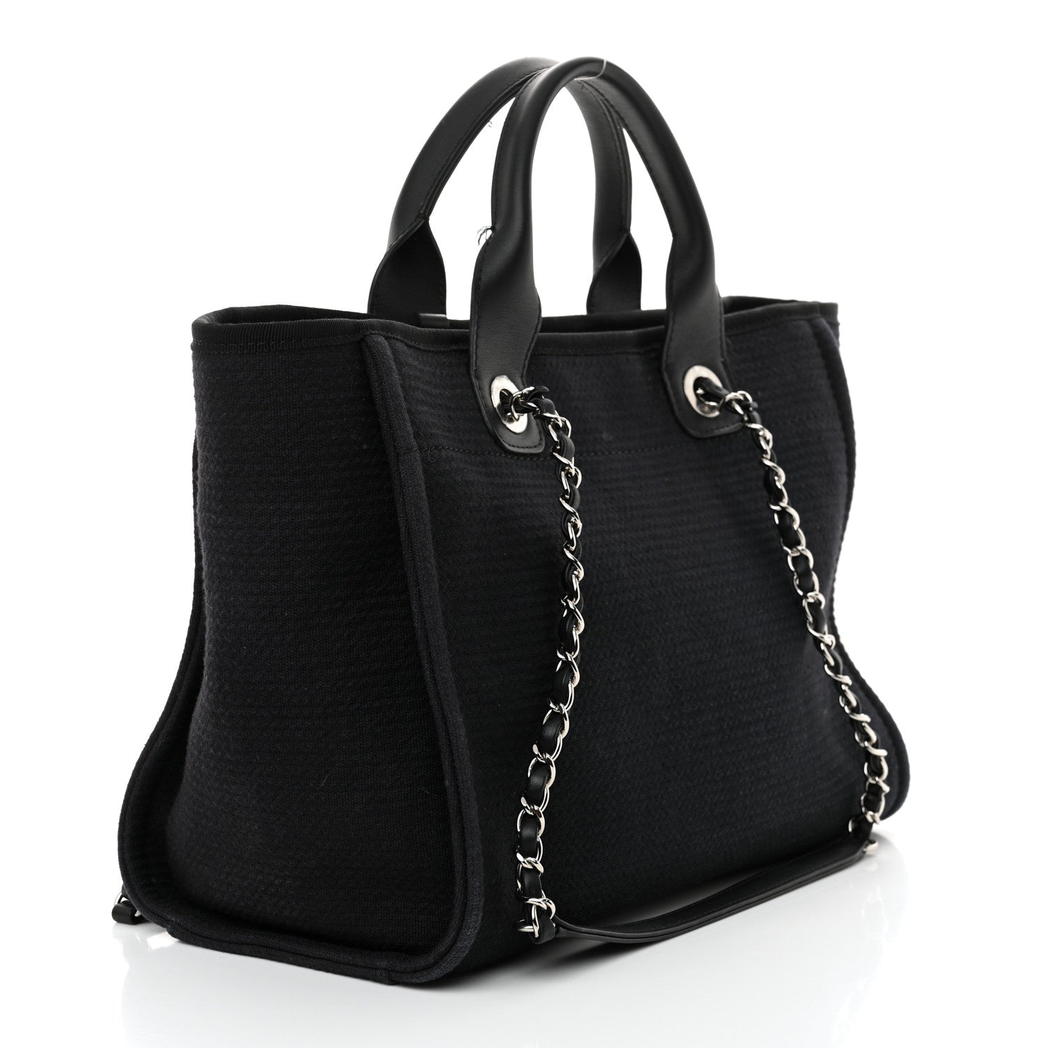 Chanel Mixed Fibers Small Deauville Tote Black 3 of 15