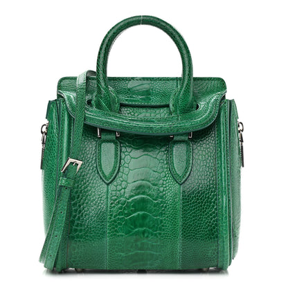 Alexander McQueen Calfskin Crocodile Embossed Mini Heroine Bag Green 1 of 17