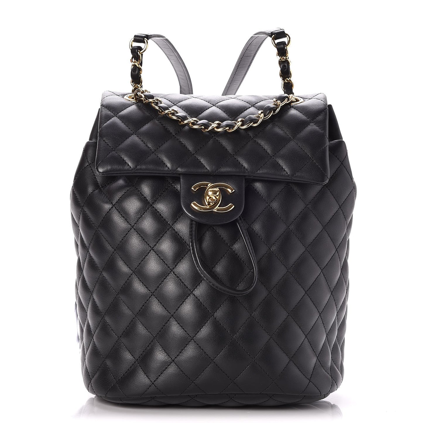 Calfskin Quilted Small Urban Spirit Backpack Black