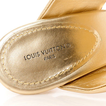 Louis Vuitton Metallic Lambskin Drapy Heel Mules 39 Gold 7 of 8