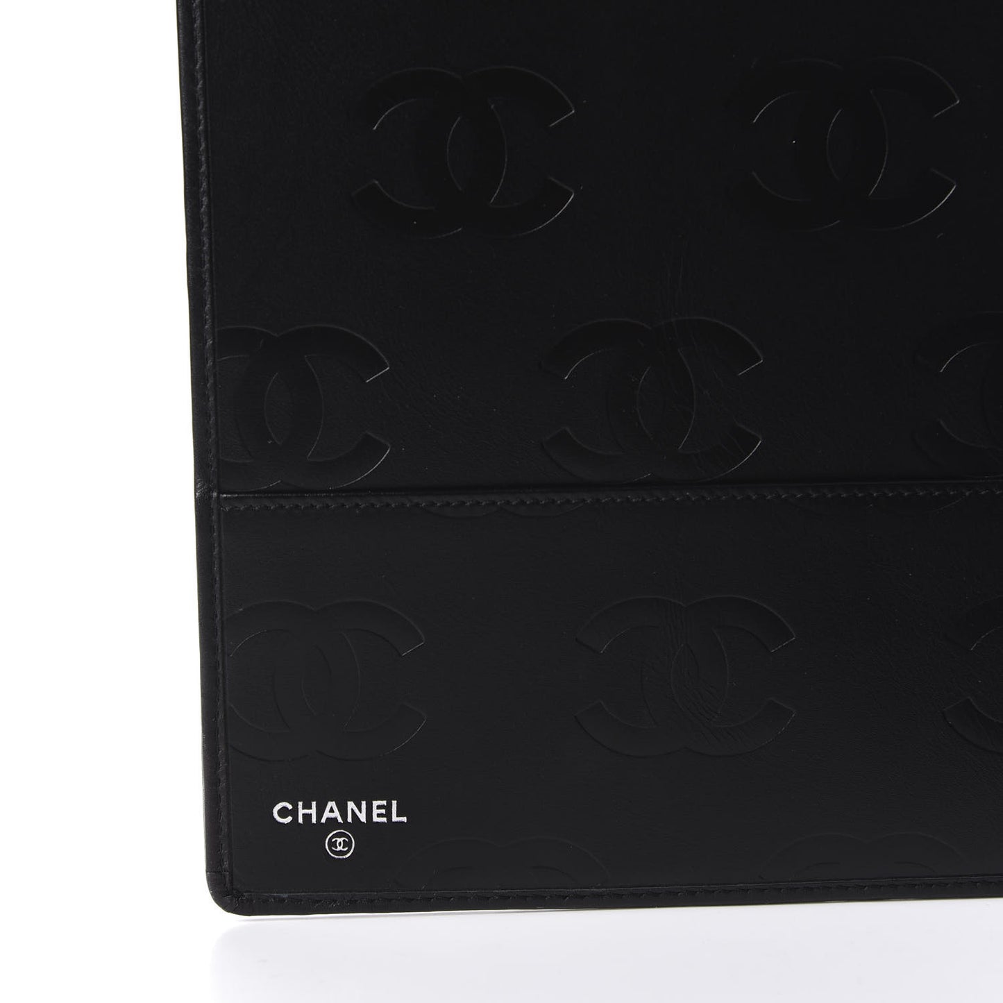Calfskin Quilted Large Cambon Agenda Planner Black