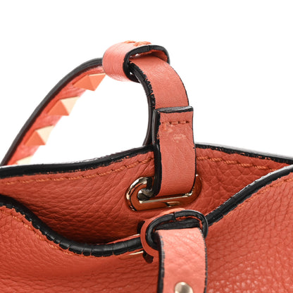Valentino Garavani Pebbled Calfskin Medium Rockstud Tote Coral 19 of 20