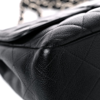 Chanel Caviar Quilted Jumbo Single Flap Black 7 of 22