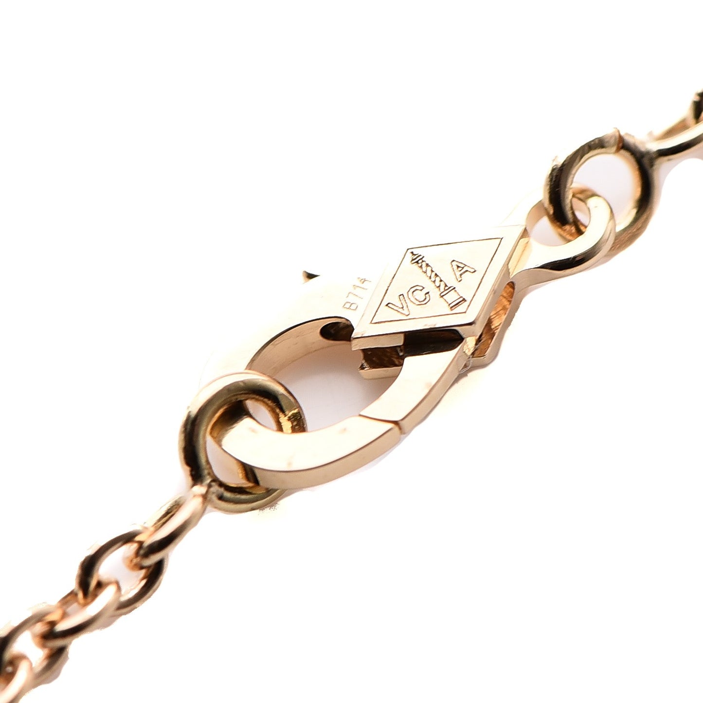 18K Yellow Gold Mother of Pearl Pure Alhambra Pendant Necklace