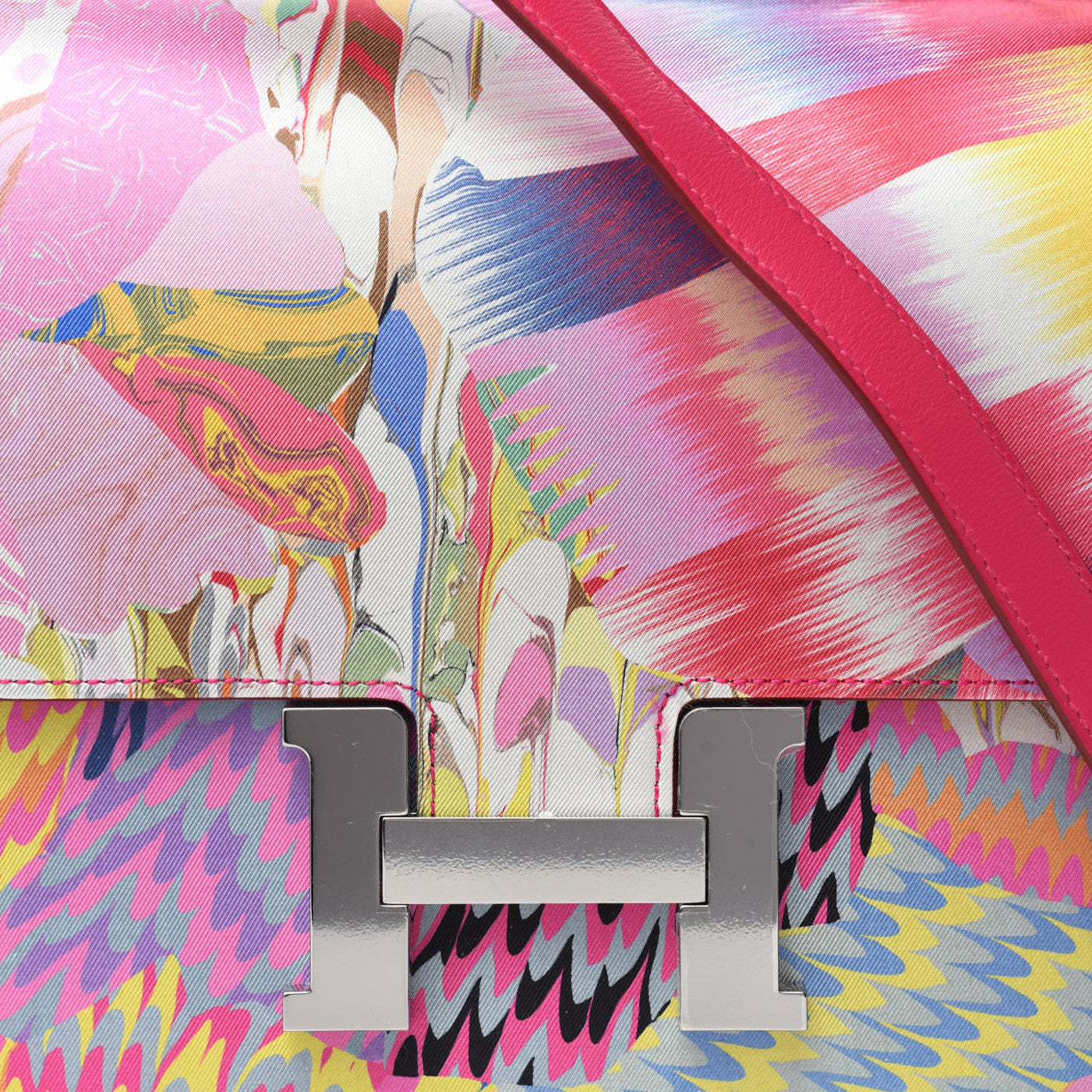 Hermes Swift Silk Marble Printed Constance 24 Rose Azalee Rose Mexico 12 of 14